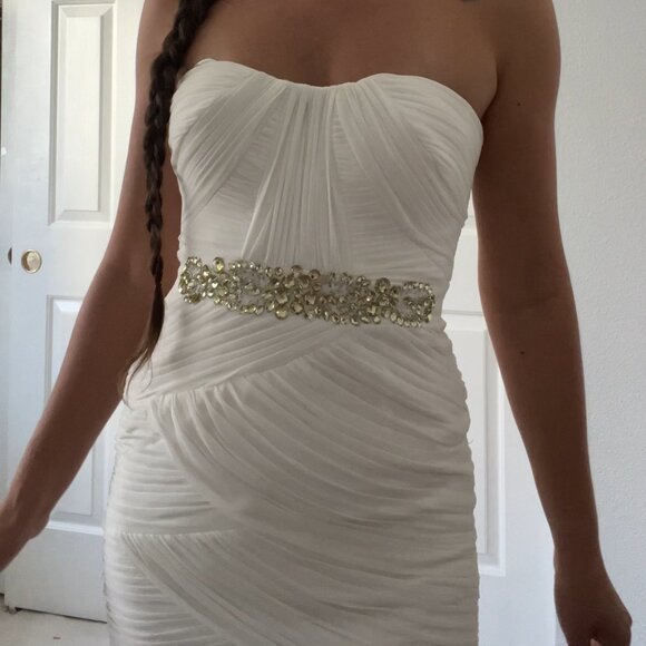 Cache Elegant Classy White Women's Cocktail Evening Dress Size 0 - Picture 11 of 11